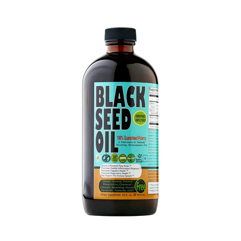 Pure Cold-Pressed Black Seed Oil, 16 oz. Glass