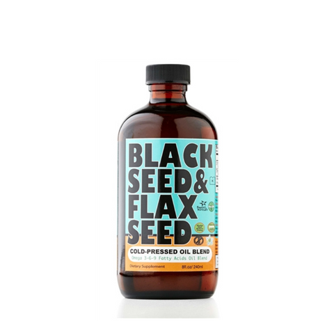 Black Seed & Flax Seed Cold Pressed Oil Blend - 8 oz. Glass